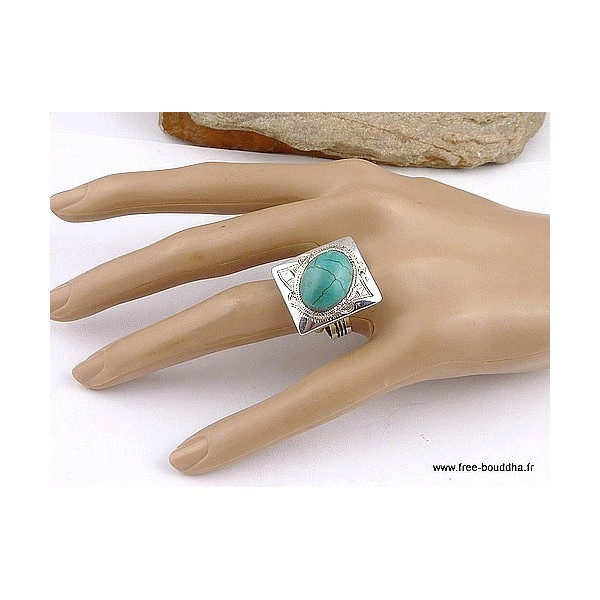 Bague Touareg en Turquoise T 63 Bijoux ethniques Touareg TOUA53