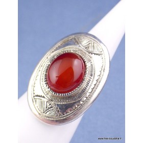 Bague Touareg argent et Cornaline T 53 Bagues pierres naturelles TOUA75