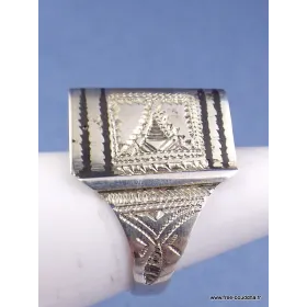 Bague Touareg triangulaire T 55/56 - Argent 925 - Bagues pierres naturelles