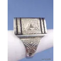 Bague Touareg triangulaire T 55/56 - Argent 925 - Bagues pierres naturelles