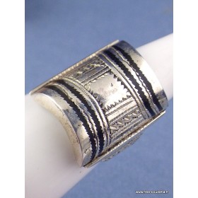 Bijou Bague Touareg argent ébène T 59 Bijoux ethniques Touareg TOUA80