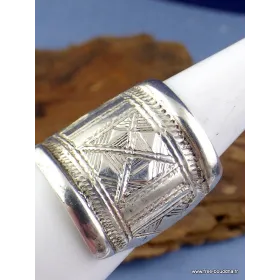 Bague bijou Touareg en argent T 58 - Bagues pierres naturelles