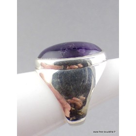 Bague chevalière argent AMETHYSTE T 54 Bagues pierres naturelles AV53