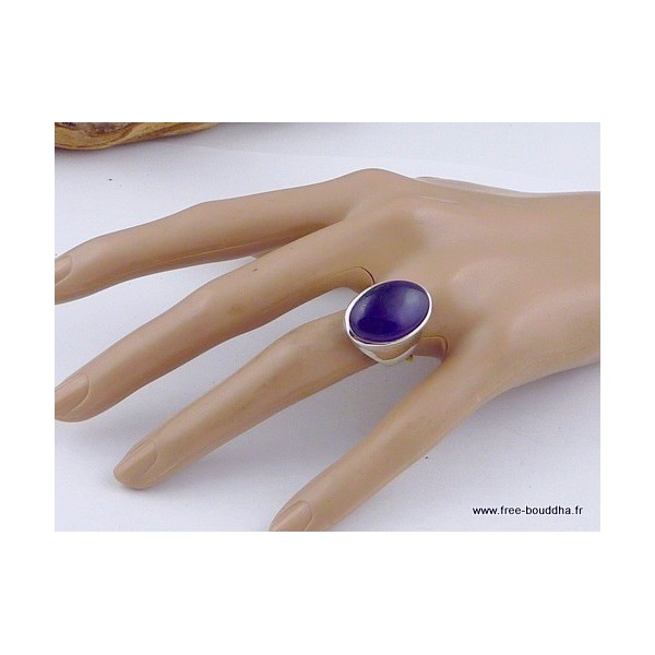 Bague chevalière argent Améthyste T 54 Bagues pierres naturelles AV53