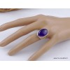 Bague chevalière argent Améthyste T 54 Bagues pierres naturelles AV53