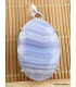 Pendentif Onyx bleu à bandes forme ovale Pendentifs pierres naturelles VK9.2