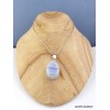 Pendentif Onyx bleu à bandes forme ovale Pendentifs pierres naturelles VK9.2