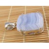 Pendentif Onyx bleu à bandes forme carrée Pendentifs pierres naturelles VK9.3