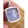 Pendentif Onyx bleu à bandes forme carrée Pendentifs pierres naturelles VK9.3