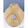 Pendentif Onyx bleu à bandes forme carrée Pendentifs pierres naturelles VK9.3