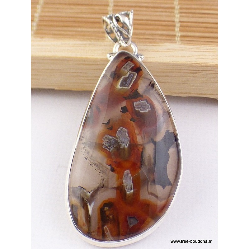 Pendentif goutte AGATE TUBULAIRE Pendentifs pierres naturelles VK52