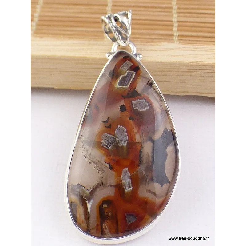 Pendentif goutte AGATE TUBULAIRE - Bijoux en Agate Tubulaire