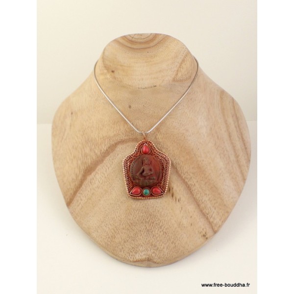 Pendentif Bouddha style antique Bijoux tibetains bouddhistes FC1
