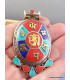 Pendentif tibétain Om et mantra de Chenrezi Bijoux tibetains bouddhistes FC2