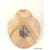Pendentif tibétain Fleur Yeux du Bouddha Bijoux tibetains bouddhistes FC4