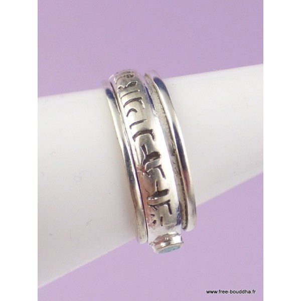 Bague tibétaine Tournante mantra bouddhiste Bagues tibétaines bouddhistes ref4183