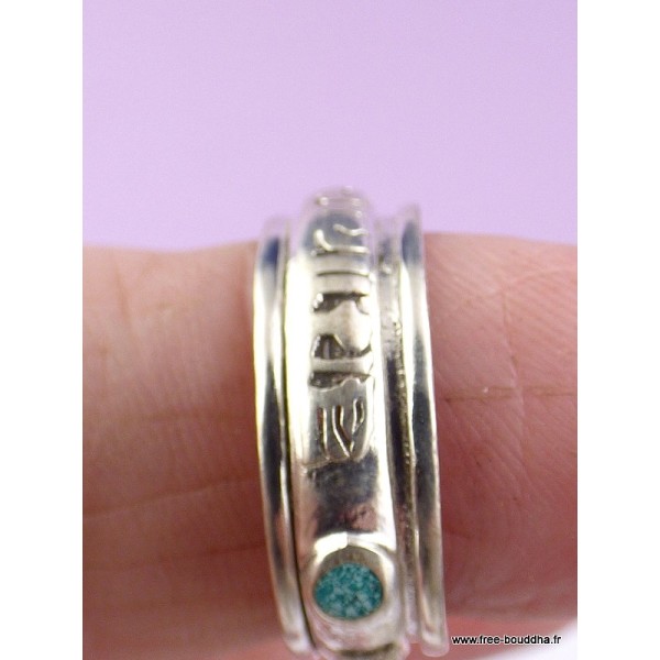 Bague tibétaine Tournante mantra bouddhiste Bagues tibétaines bouddhistes ref4183