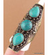 Grosse bague tibétaine 3 Turquoise Bagues tibétaines bouddhistes GBTU