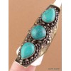 Grosse bague tibétaine 3 Turquoise Bagues tibétaines bouddhistes GBTU
