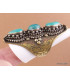 Grosse bague tibétaine 3 Turquoise Bagues tibétaines bouddhistes GBTU