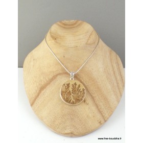 Pendentif rond en Psilomelane Pendentifs pierres naturelles WL16