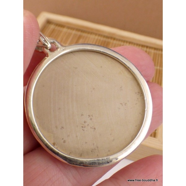 Pendentif rond en Psilomelane Pendentifs pierres naturelles WL16