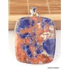 Grand pendentif Sodalite orange carré Pendentifs pierres naturelles WL29.1