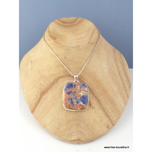 Grand pendentif Sodalite orange carré Pendentifs pierres naturelles WL29.1