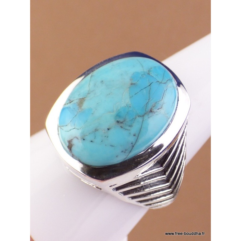 Bague Homme argent Turquoise Mohave Bagues pierres naturelles WL32