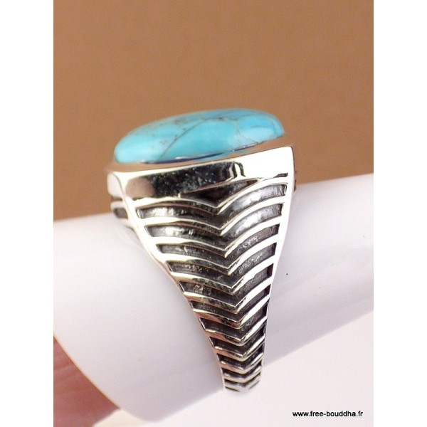 Bague Homme argent Turquoise Mohave Bagues pierres naturelles WL32