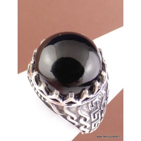 Bague Homme Onyx noire T60 Bagues pierres naturelles QC25