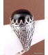 Bague Homme Onyx noir T60 Bagues pierres naturelles QC25