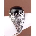 Bague Homme Onyx noir T60 Bagues pierres naturelles QC25