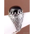Bague Homme Onyx noir T60 - Bagues pierres naturelles