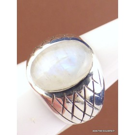 Bague chevalière pour Homme en Pierre de lune Bagues pierres naturelles KB19