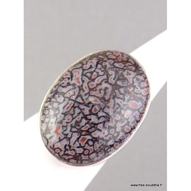 Bague argent Os de Dinosaure T 55 - Bagues pierres naturelles