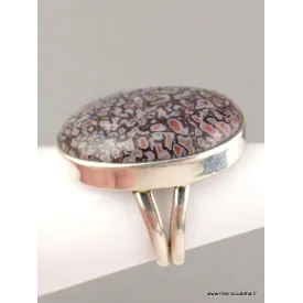 Bague argent Os de Dinosaure T 55 - Bagues pierres naturelles