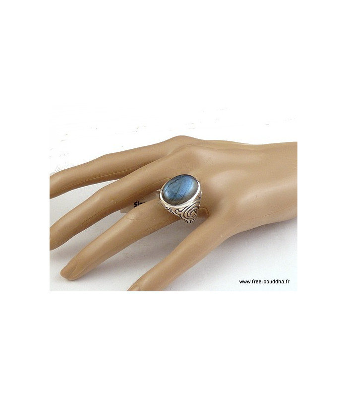 Bague Homme Labradorite plusieurs tailles Bijoux en Labradorite Bleue BEE53 / wl7