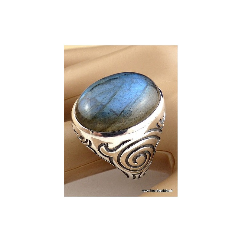 Bague Homme Labradorite plusieurs tailles Bijoux en Labradorite Bleue BEE53 / wl7