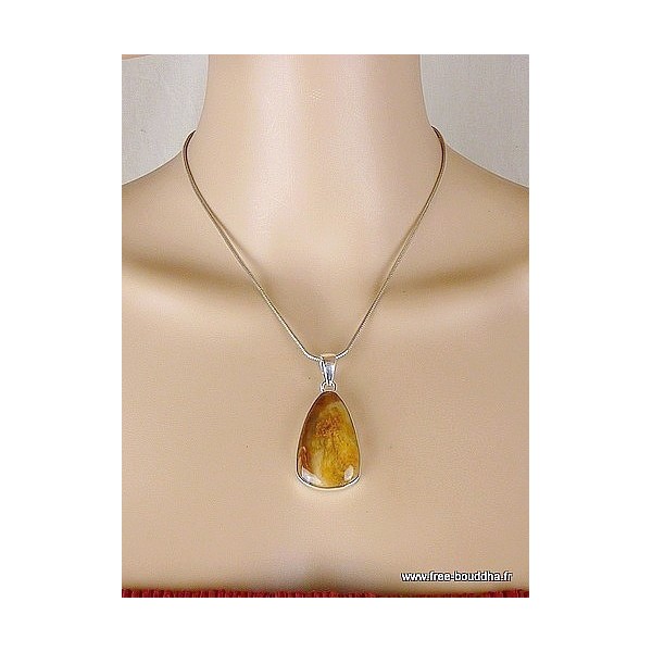 Bijou pendentif Bois Pétrifié Pendentifs pierres naturelles k15.1