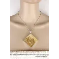 Pendentif Psilomelane dendrite germanique - argent 925 - Pendentifs pierres naturelles
