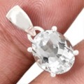 Pendentif Topaze blanche naturelle facettée serti griffes Pendentifs pierres naturelles WL45.1 KC58