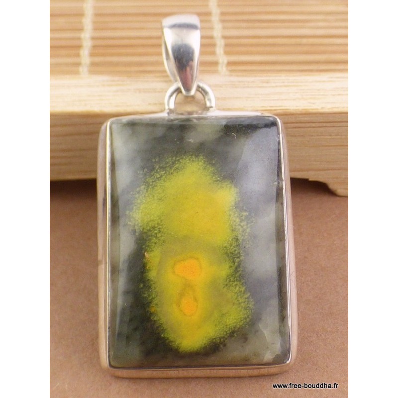 Pendentif Jaspe Bourdon jaune noir Pendentifs pierres naturelles DA60