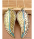 Boucles d'oreilles ethniques forme feuille Boucles d'oreilles tibétaines LBOT22