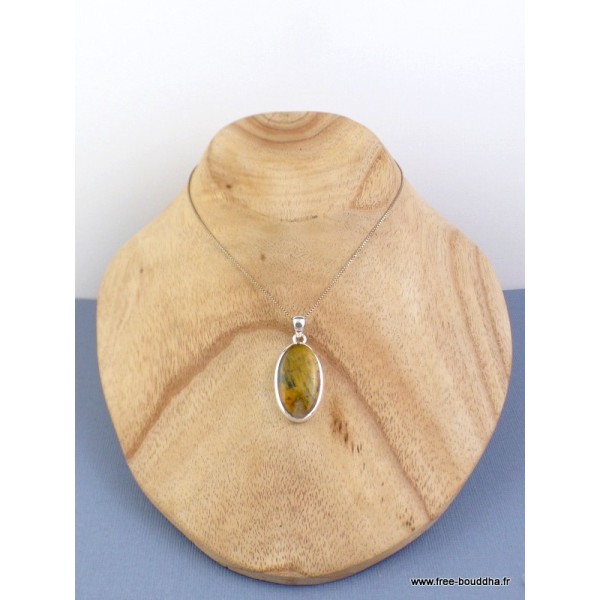 Pendentif Nellite argent 925 forme ovale Pendentifs pierres naturelles RV25.2