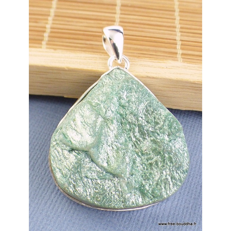 Pendentif Fuchsite brute forme goutte Pendentifs pierres naturelles RV8.2