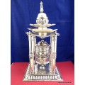 Rare Moulin à prières 4 piliers plaqué argent 30 CM Moulins à Prières tibétains MAPT3