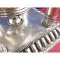 Rare Moulin à prières 4 piliers plaqué argent 30 CM - Moulins à Prières tibétains