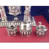 Rare Moulin à prières 2 piliers plaqué argent 27 CM Moulins à Prières tibétains MAPT4