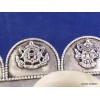 Rare Moulin à prières 2 piliers plaqué argent 27 CM Moulins à Prières tibétains MAPT4